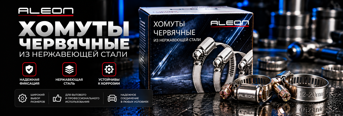 Хомуты червячные ALEON из нержавеющей стали