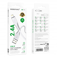 Дата-кабель универ. lightning USB / Iphone 1м, 2,4А, белый BOROFONE BX119