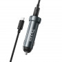 Зарядное устройство в прикуриватель 1USB3.0 Quick Charger+1PD Type-C(30W) + кабель Type-C, металлик HOCO Z54A