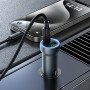 Зарядное устройство в прикуриватель 1USB3.0 Quick Charger+1PD Type-C(30W) + кабель Type-C, металлик HOCO Z54A