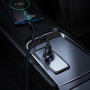 Зарядное устройство в прикуриватель 1USB3.0 + кабель Type-C, металлик HOCO Z62