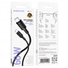 Дата-кабель универ. Type-C - Type-C 1м, 60W, черный BOROFONE BX111