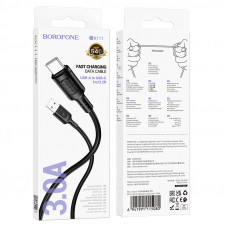 Дата-кабель универ. USB Type-C 1м, 3А, черный BOROFONE BX111