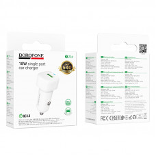 Зарядное устройство в прикуриватель 1USB 3.0, белый BOROFONE BZ34