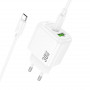 Зарядное устройство сетевое PD 1Type-C(30W)+1USB3.0 Quick Charger+кабель Type-C Type-C, белый HOCO CS55A