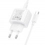 Зарядное устройство сетевое PD 1Type-C(30W)+1USB3.0 Quick Charger+кабель Type-C Type-C, белый HOCO CS55A