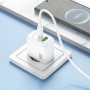 Зарядное устройство сетевое PD 1Type-C(30W)+1USB3.0 Quick Charger+кабель Type-C Type-C, белый HOCO CS55A