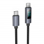 Дата-кабель универ. Type-C - Type-C 1 м, 3А/60W, дисплей, черный HOCO X112