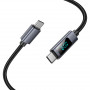 Дата-кабель универ. Type-C - Type-C 1 м, 3А/60W, дисплей, черный HOCO X112