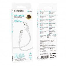 Дата-кабель универ. USB Type-C 1м, 3А, белый BOROFONE BX116