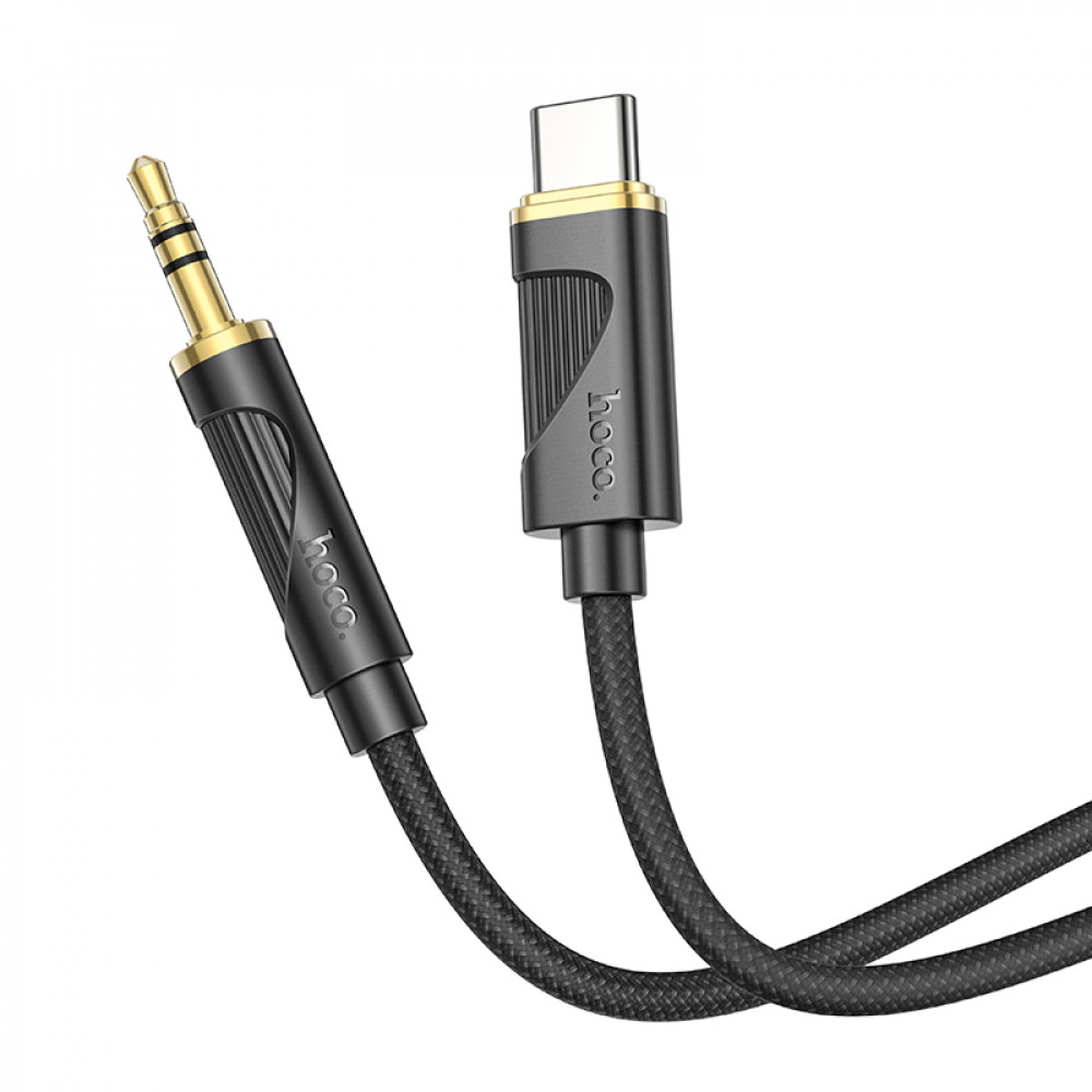 Аудиокабель AUX - адаптер Type-C для подключения к магнитоле с разъемом 3.5 Jack, 1м, черный HOCO UPA30