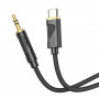 Аудиокабель AUX - адаптер Type-C для подключения к магнитоле с разъемом 3.5 Jack, 1м, черный HOCO UPA30