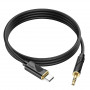 Аудиокабель AUX - адаптер Type-C для подключения к магнитоле с разъемом 3.5 Jack, 1м, черный HOCO UPA30
