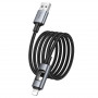 Дата-кабель универ. lightning USB / Iphone 1.2м, 2.4А, нейлоновая оплетка, черный HOCO U144
