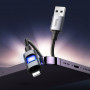 Дата-кабель универ. lightning USB / Iphone 1.2м, 2.4А, нейлоновая оплетка, черный HOCO U144