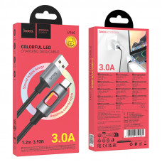 Дата-кабель универ. USB Type-C 1,2м, 3А, нейлоновая оплетка, черный HOCO U144