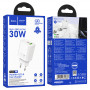 Зарядное устройство сетевое 1USB 3.0 Quick Charger + PD 1Type-C(18W), белый HOCO N63