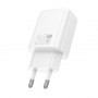 Зарядное устройство сетевое 1USB 3.0 Quick Charger + PD 1Type-C(18W), белый HOCO N63