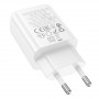 Зарядное устройство сетевое 1USB 3.0 Quick Charger + PD 1Type-C(18W), белый HOCO N63