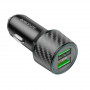Зарядное устройство в прикуриватель 2USB 3.0(18W), черный BOROFONE BZ21A