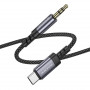 Аудиокабель AUX - адаптер Type-C для подключения к магнитоле с разъемом 3.5 Jack, 1м, металлик BOROFONE BL24