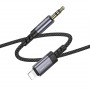 Аудиокабель AUX - адаптер Lightning для подключения к магнитоле с разъемом 3.5 Jack, 1м металлик BOROFONE BL24