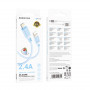 Дата-кабель универ. lightning USB / Iphone 1м, 2,4А, голубой BOROFONE BX115