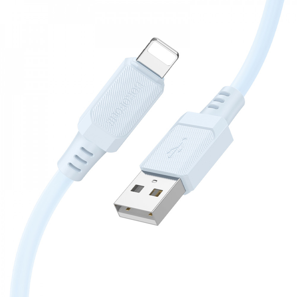 Дата-кабель универ. lightning USB / Iphone 1м, 2,4А, голубой BOROFONE BX115
