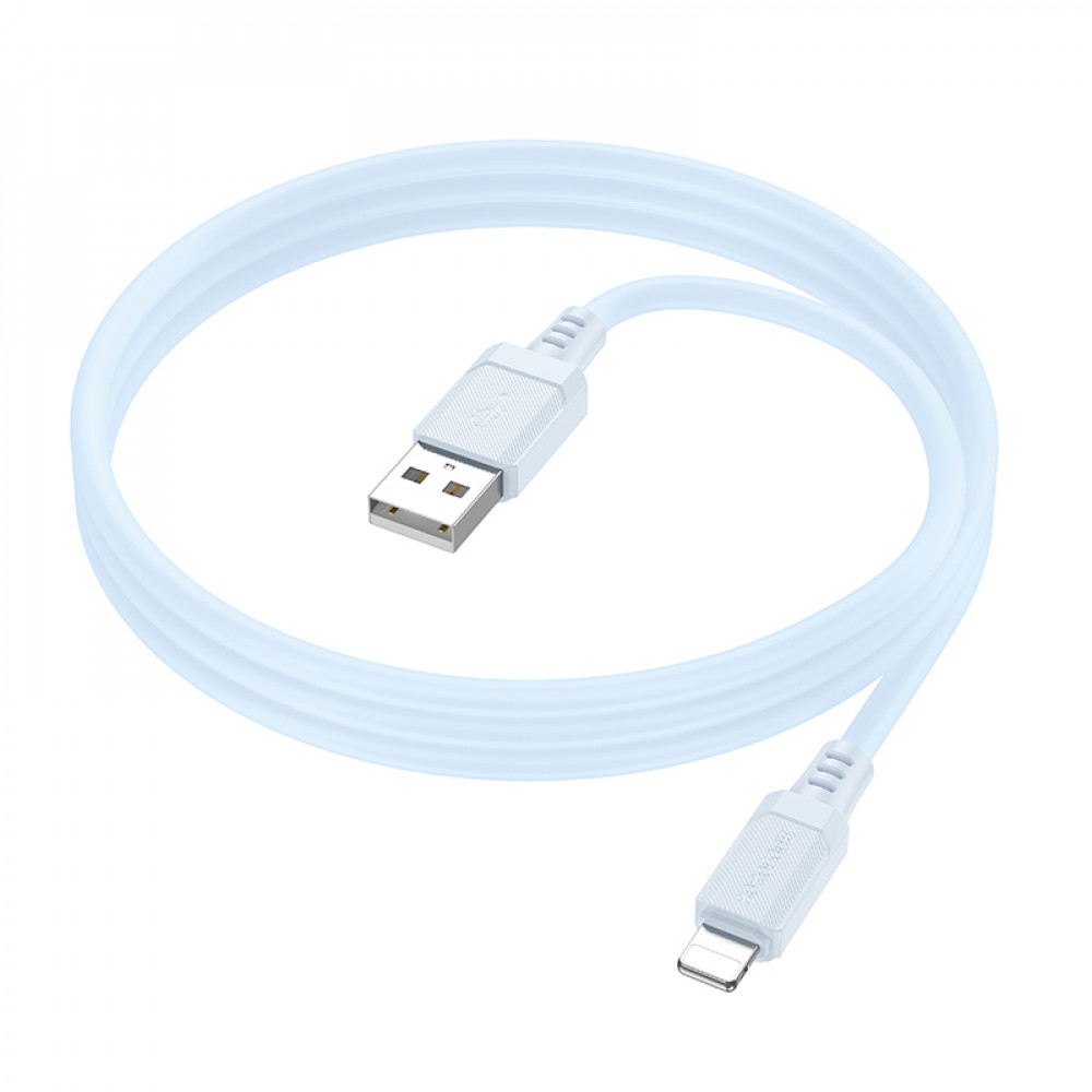 Дата-кабель универ. lightning USB / Iphone 1м, 2,4А, голубой BOROFONE BX115