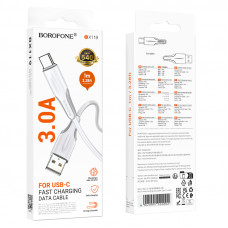 Дата-кабель универ. USB Type-C 1м, 3А, белый BOROFONE BX119