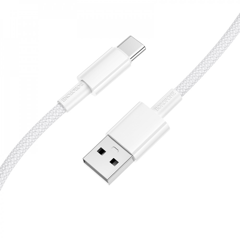Дата-кабель универ. USB Type-C 1м, 3А, нейлоновая оплетка, белый BOROFONE BX117