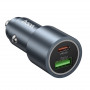Зарядное устройство в прикуриватель 1USB3.0 Quick Charger+1PD Type-C(30W), металлик HOCO Z60