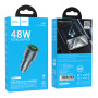 Зарядное устройство в прикуриватель 1USB3.0 Quick Charger+1PD Type-C(30W), металлик HOCO Z60