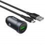 Зарядное устройство в прикуриватель 1USB3.0 + кабель Micro, металлик HOCO Z62