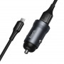 Зарядное устройство в прикуриватель 1USB3.0 + кабель Micro, металлик HOCO Z62