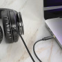 Аудиокабель AUX для подключения к автомагнитоле с разъемом 3.5 Jack, 1м черный HOCO UPA30