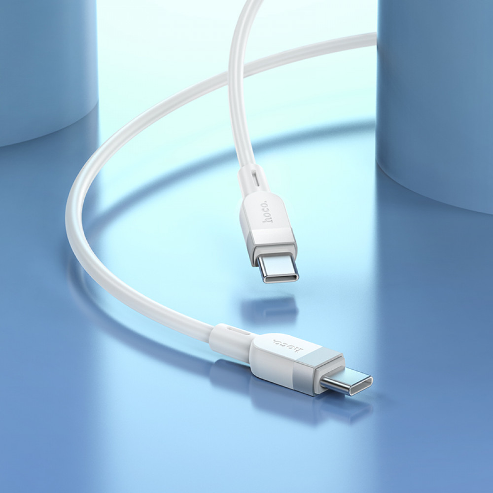 Дата-кабель универ. Type-C - Type-C 1 м, 3А/60W, белый HOCO X109
