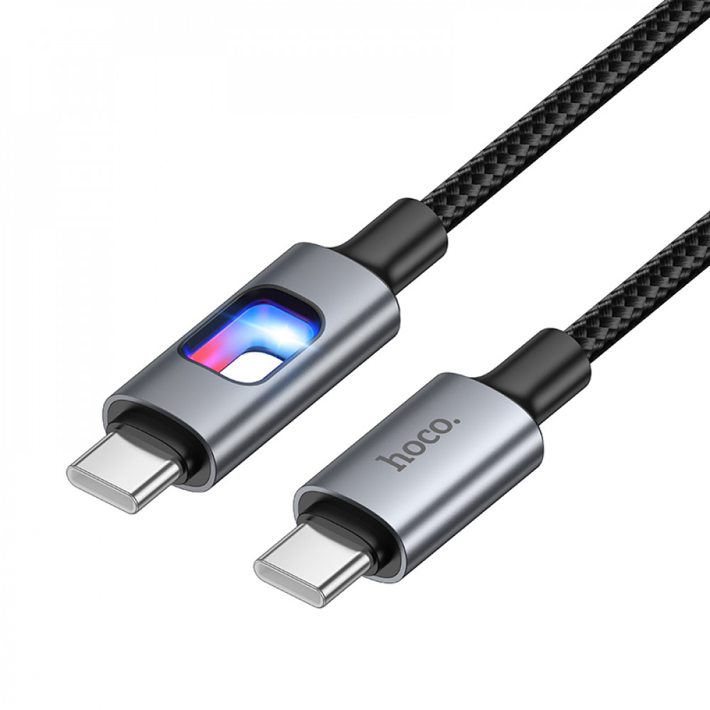 Дата-кабель универ. Type-C - Type-C 1.2 м, 3А/60W, нейлоновая оплетка, черный HOCO U144