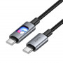 Дата-кабель универ. Type-C - Type-C 1.2 м, 3А/60W, нейлоновая оплетка, черный HOCO U144