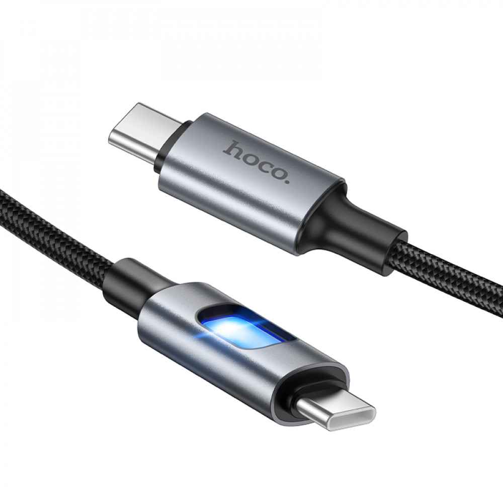 Дата-кабель универ. Type-C - Type-C 1.2 м, 3А/60W, нейлоновая оплетка, черный HOCO U144