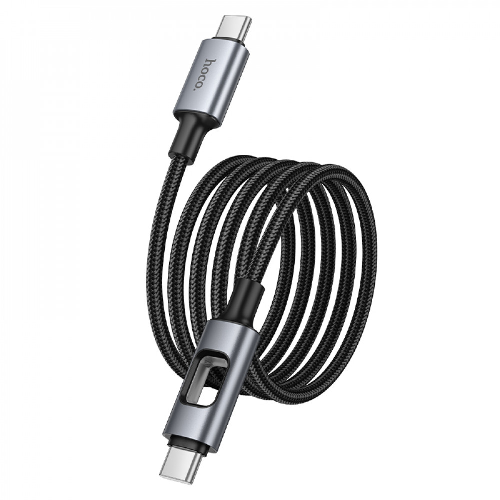 Дата-кабель универ. Type-C - Type-C 1.2 м, 3А/60W, нейлоновая оплетка, черный HOCO U144