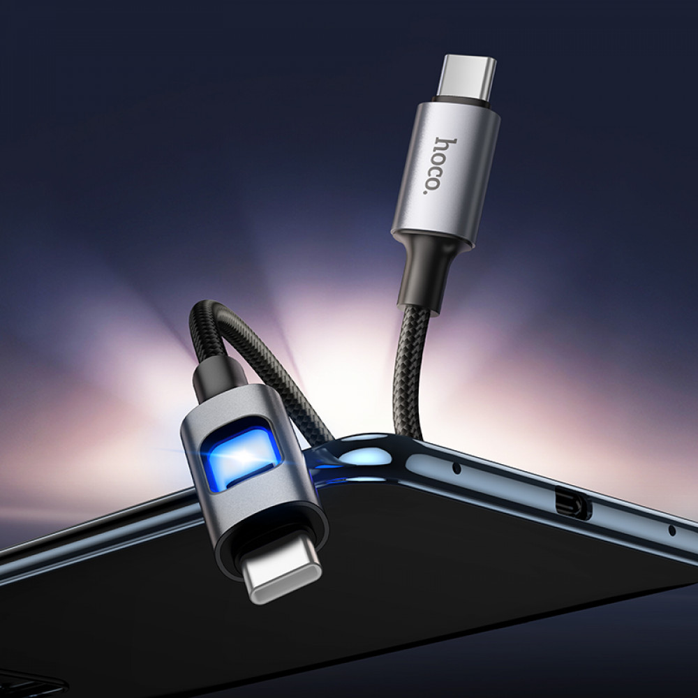 Дата-кабель универ. Type-C - Type-C 1.2 м, 3А/60W, нейлоновая оплетка, черный HOCO U144