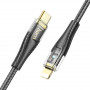 Дата-кабель универ. PD Type-C - lightning USB/Iphone 1.2м, нейлоновая оплетка, черный HOCO U121