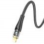 Дата-кабель универ. PD Type-C - lightning USB/Iphone 1.2м, нейлоновая оплетка, черный HOCO U121