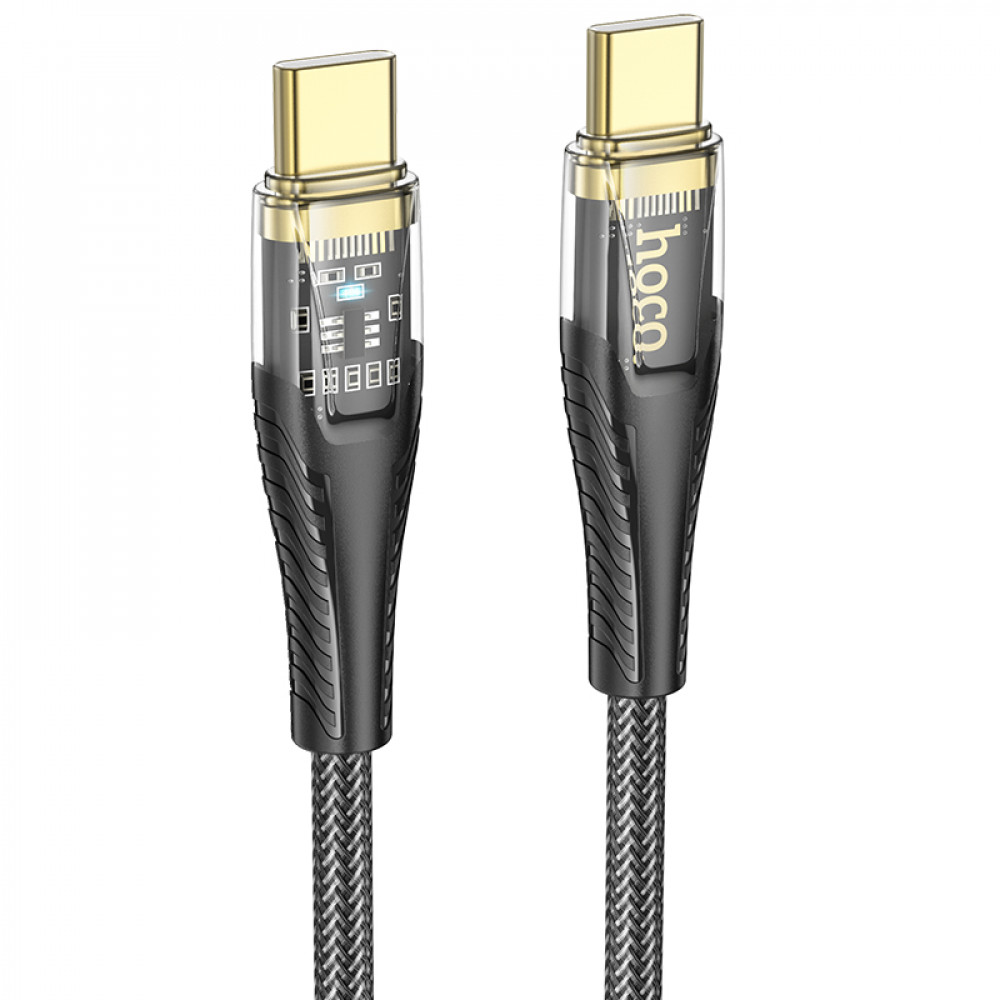 Дата-кабель универ. Type-C - Type-C 1.2 м, 3А/60W, нейлоновая оплетка, черный HOCO U121