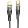 Дата-кабель универ. Type-C - Type-C 1.2 м, 3А/60W, нейлоновая оплетка, черный HOCO U121