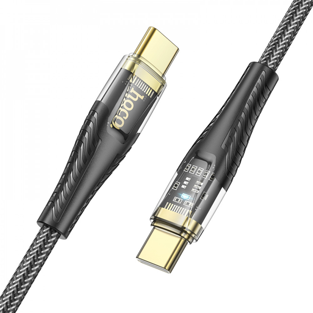 Дата-кабель универ. Type-C - Type-C 1.2 м, 3А/60W, нейлоновая оплетка, черный HOCO U121