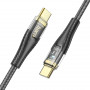 Дата-кабель универ. Type-C - Type-C 1.2 м, 3А/60W, нейлоновая оплетка, черный HOCO U121