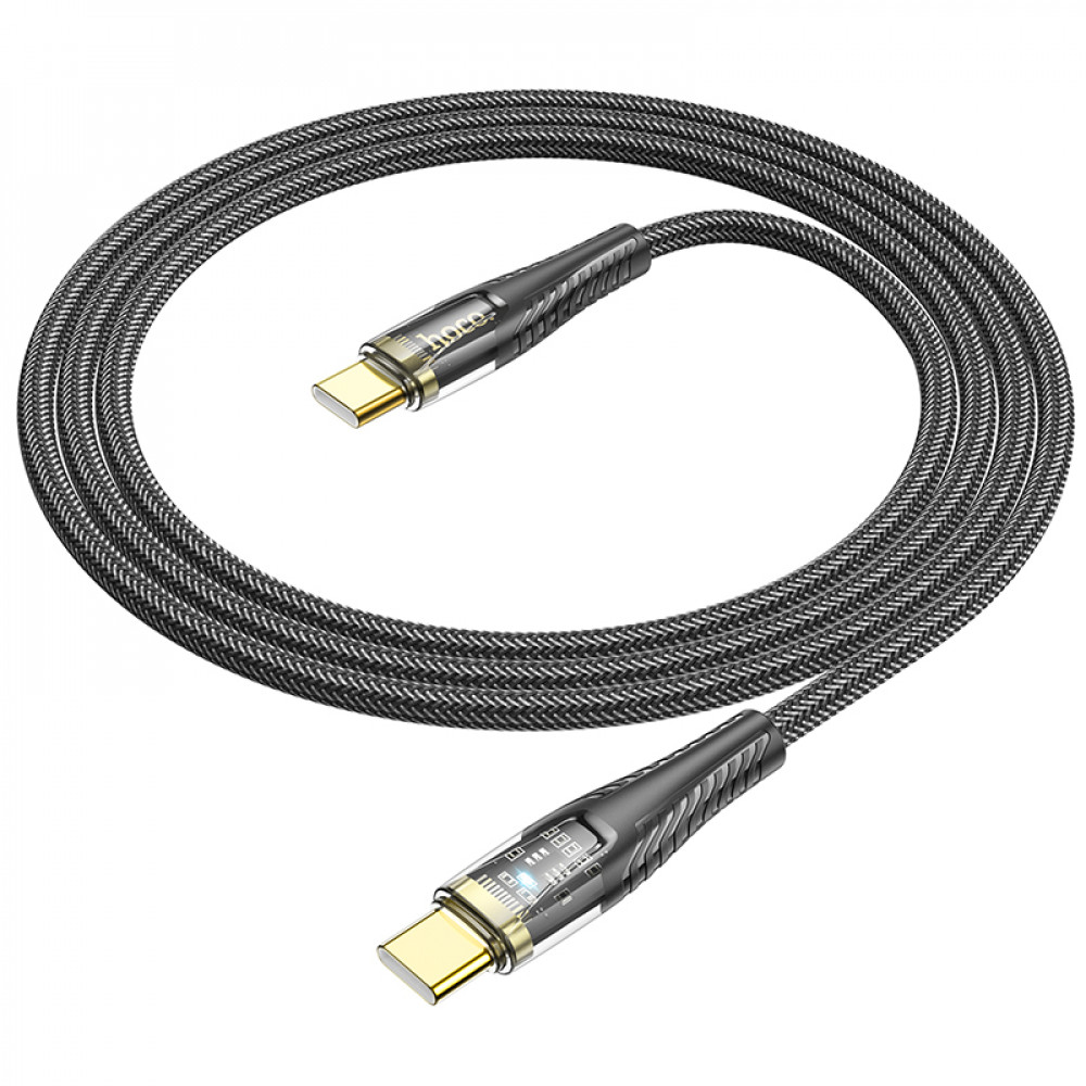 Дата-кабель универ. Type-C - Type-C 1.2 м, 3А/60W, нейлоновая оплетка, черный HOCO U121