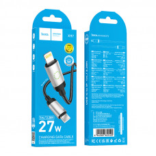 Дата-кабель универ. PD Type-C - lightning USB/Iphone 1м, нейлоновая оплетка, черный HOCO X117